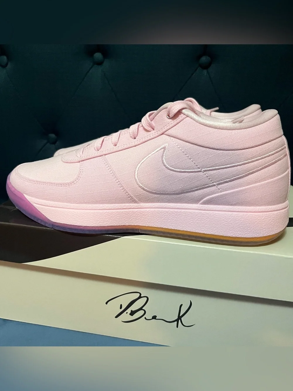 Booker 1 Sunset Pink Low-Top Canvas Basketball